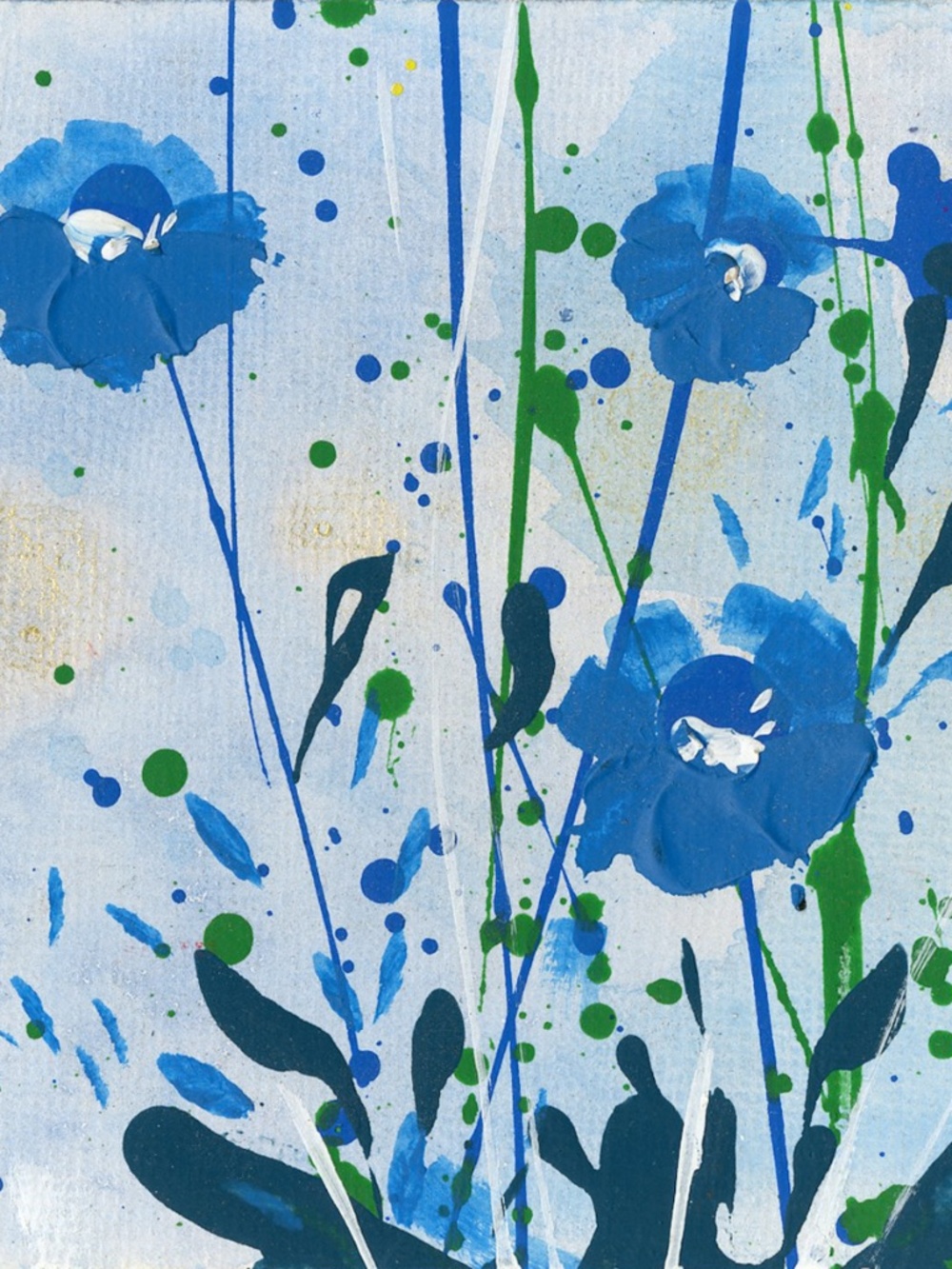 Original Acrylic Floral Paintings on art panel - Dreaming In Blue 15